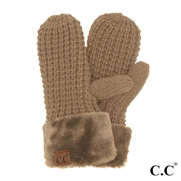 Waffle Knit Mittens-Gloves & Mittens-Judson-Evergreen Boutique, Women’s Fashion Boutique in Santa Claus, Indiana