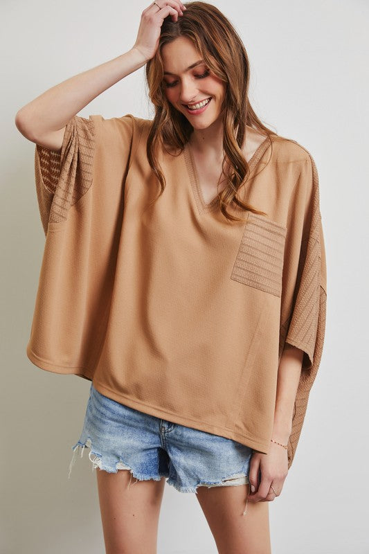 So Cool Oversized Top-Short Sleeves-Heyson-Evergreen Boutique, Women’s Fashion Boutique in Santa Claus, Indiana