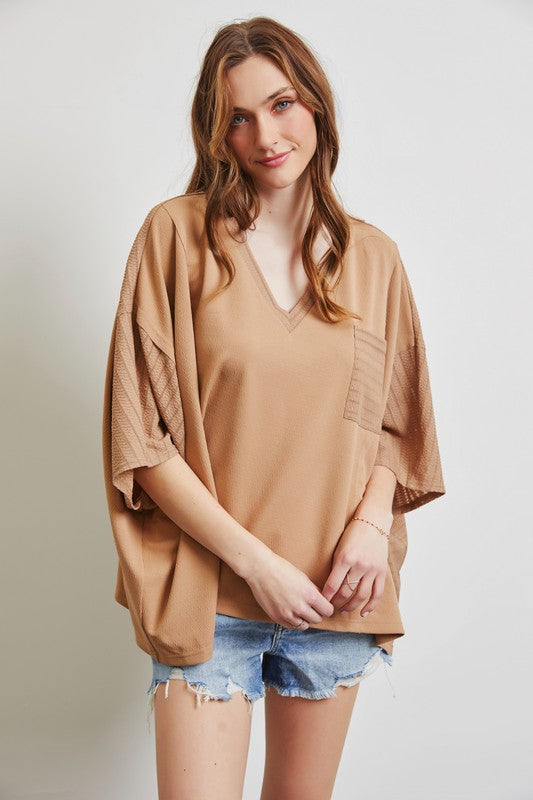 So Cool Oversized Top-Short Sleeves-Heyson-Evergreen Boutique, Women’s Fashion Boutique in Santa Claus, Indiana