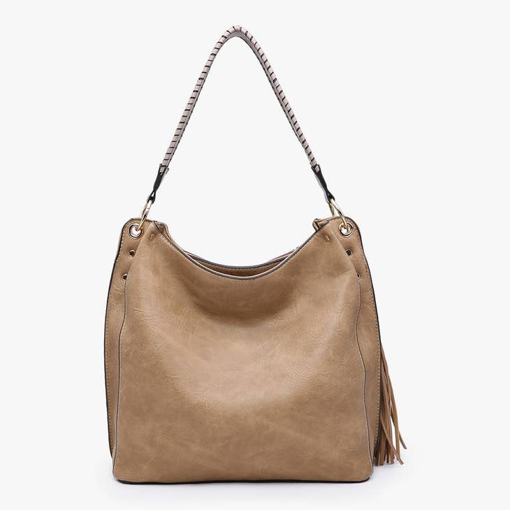 Amber Three Compartment Tassel Hobo Bag-Handbags-Jen & Co-Evergreen Boutique, Women’s Fashion Boutique in Santa Claus, Indiana