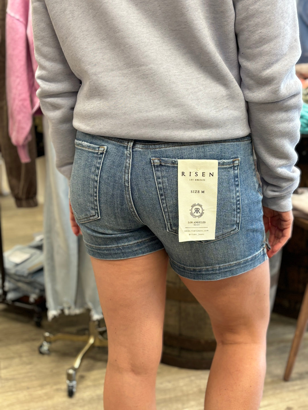Risen High Rise Basic Shorts | Medium-Shorts-Risen-Evergreen Boutique, Women’s Fashion Boutique in Santa Claus, Indiana