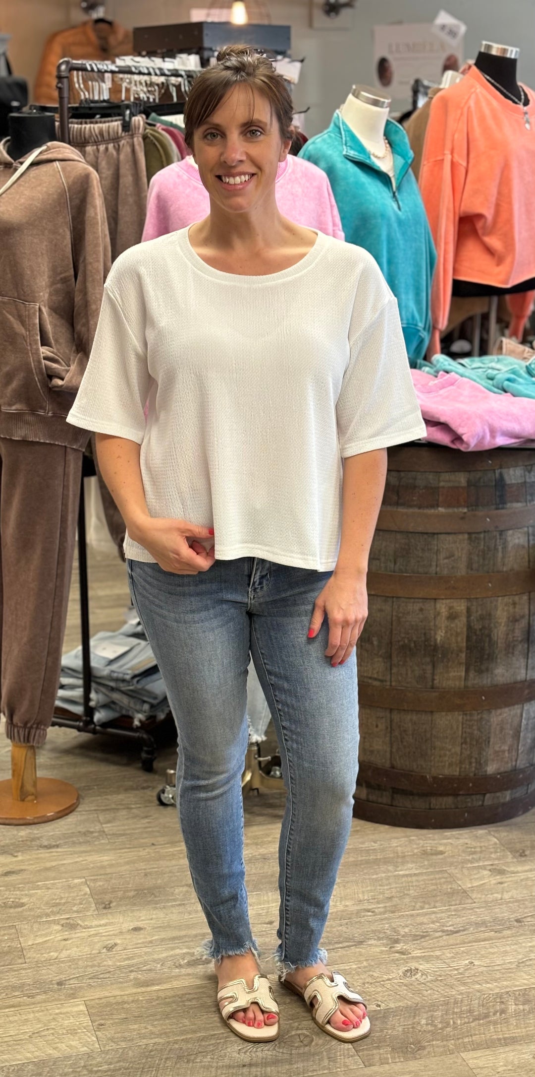 Forever Yours Top-Short Sleeves-Davi & Dani-Evergreen Boutique, Women’s Fashion Boutique in Santa Claus, Indiana