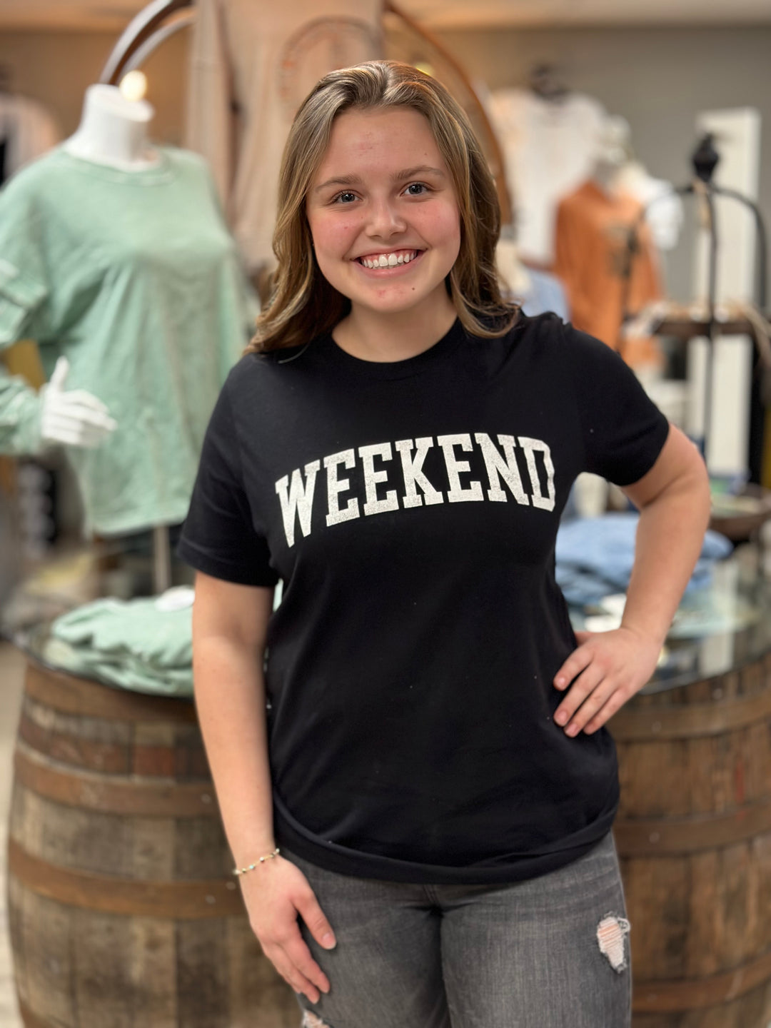 Weekend Graphic Tee-Graphic Tees-Oat Collective-Evergreen Boutique, Women’s Fashion Boutique in Santa Claus, Indiana