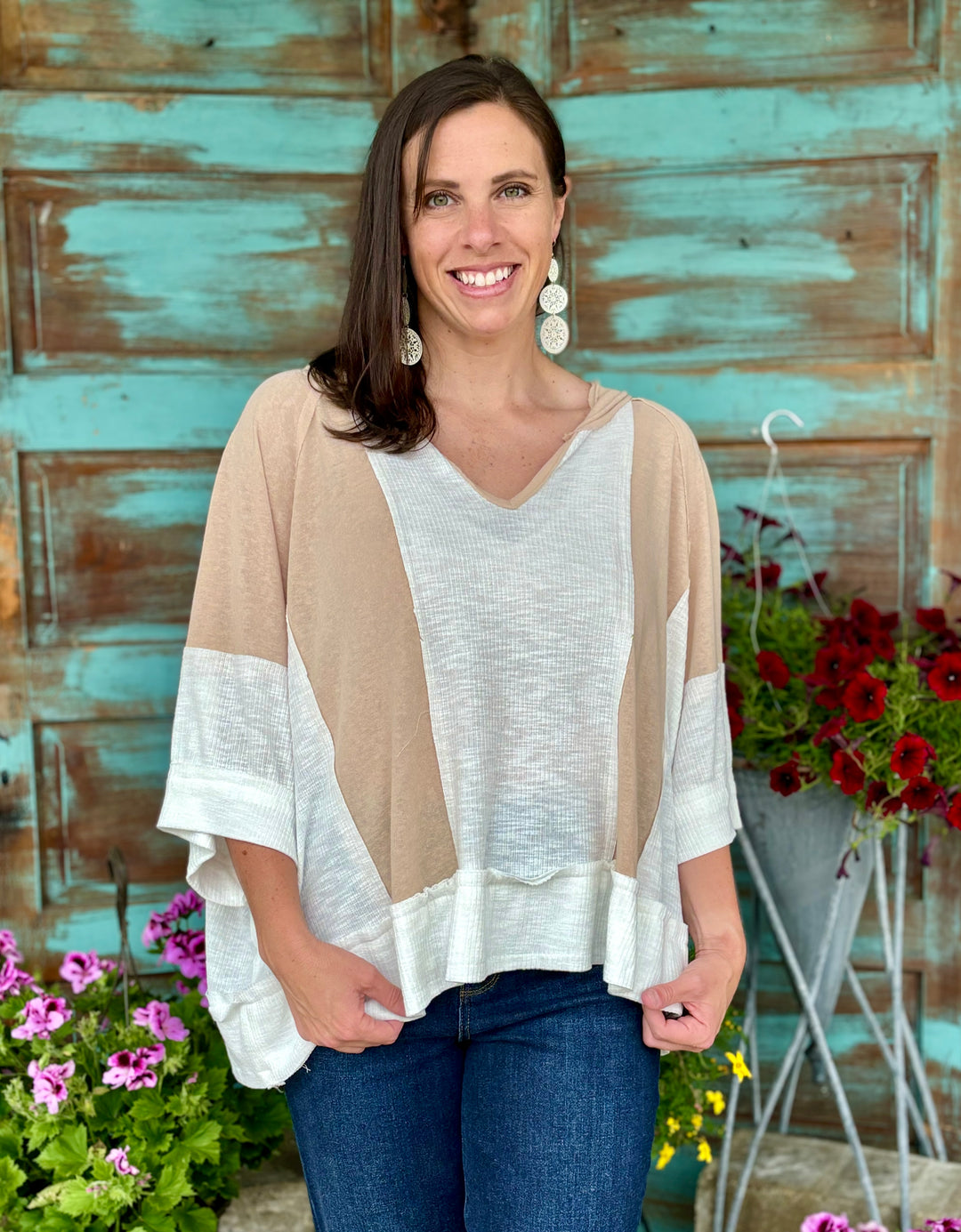 Ease Up Frayed Top-Long Sleeves-POL-Evergreen Boutique, Women’s Fashion Boutique in Santa Claus, Indiana