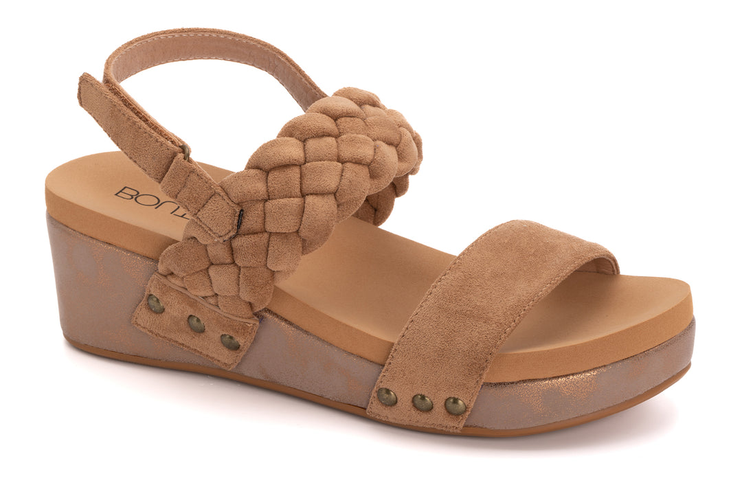 Corkys Pleasant Camel Suede Sandal-Sandals-Corkys-Evergreen Boutique, Women’s Fashion Boutique in Santa Claus, Indiana