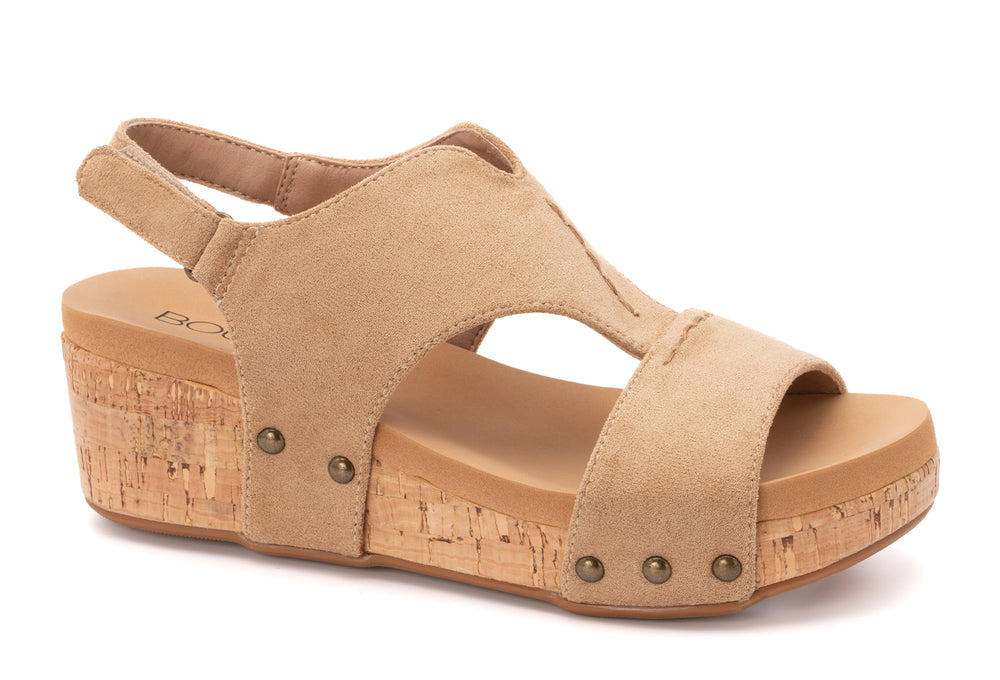Corkys Refreshing Camel Suede Sandal-Sandals-Corkys-Evergreen Boutique, Women’s Fashion Boutique in Santa Claus, Indiana