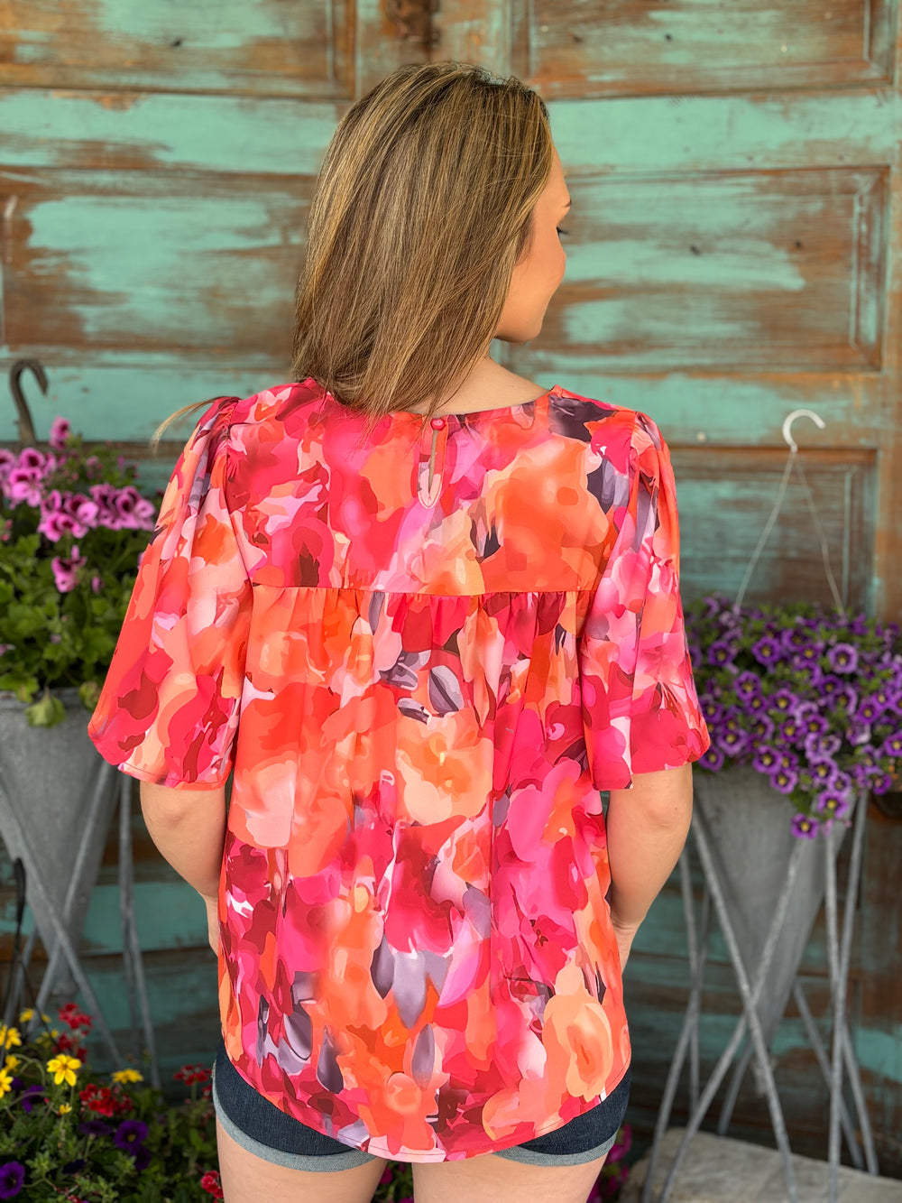 Fiery Phoenix Blouse-Short Sleeves-Dear Lover-Evergreen Boutique, Women’s Fashion Boutique in Santa Claus, Indiana
