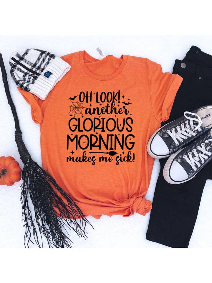 Glorious Morning Graphic Tee, Orange-Graphic Tees-Envy Stylz-Evergreen Boutique, Women’s Fashion Boutique in Santa Claus, Indiana