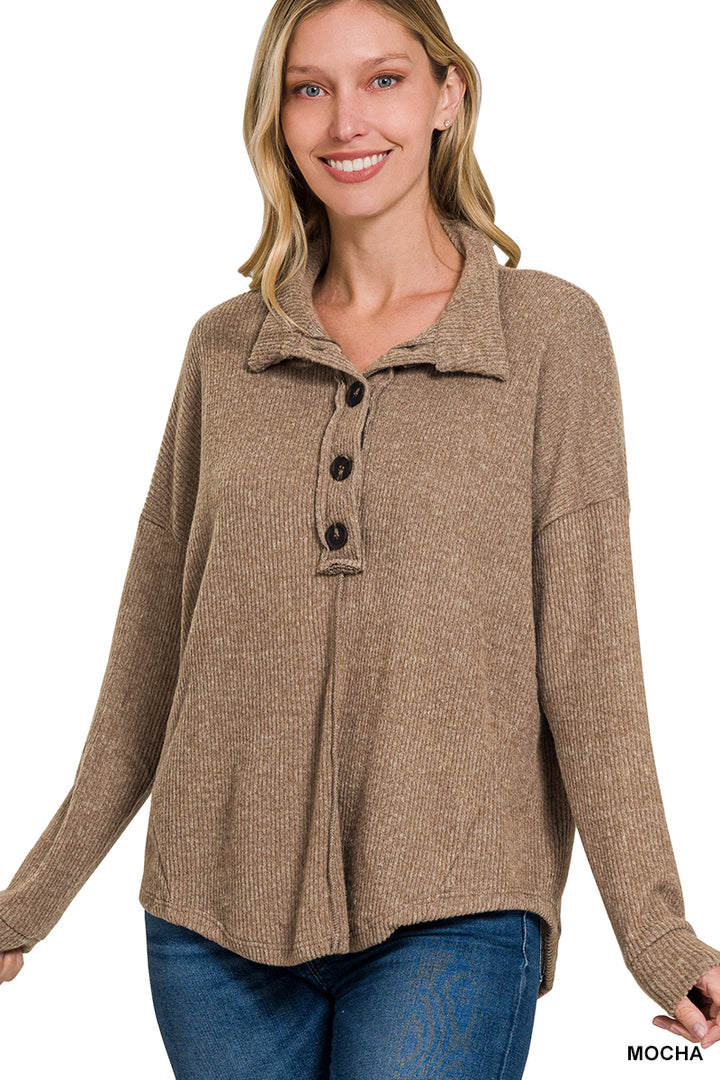 Zenana Jordan Button Sweater-Sweaters-Zenana-Evergreen Boutique, Women’s Fashion Boutique in Santa Claus, Indiana