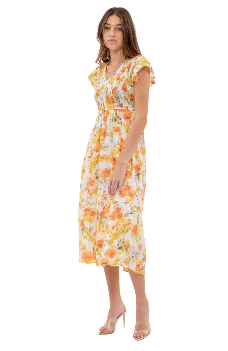 Floral V Neck Dress-Dresses-Mine and E&M-Evergreen Boutique, Women’s Fashion Boutique in Santa Claus, Indiana