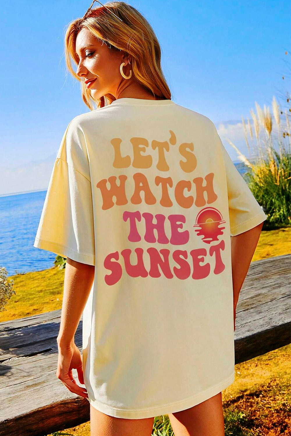 Let's Watch The Sunset Tee-Graphic Tees-Dear Lover-Evergreen Boutique, Women’s Fashion Boutique in Santa Claus, Indiana