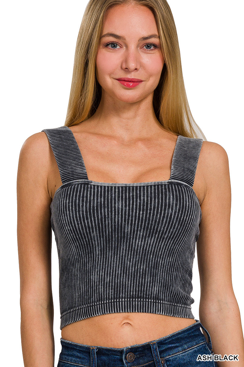 Zenana Obsessed Ribbed Top-Tank Tops-Zenana-Evergreen Boutique, Women’s Fashion Boutique in Santa Claus, Indiana