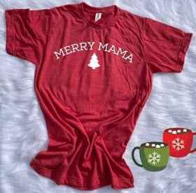 Merry Mama Tee-Graphic Tees-Imperial Apparel Design-Evergreen Boutique, Women’s Fashion Boutique in Santa Claus, Indiana