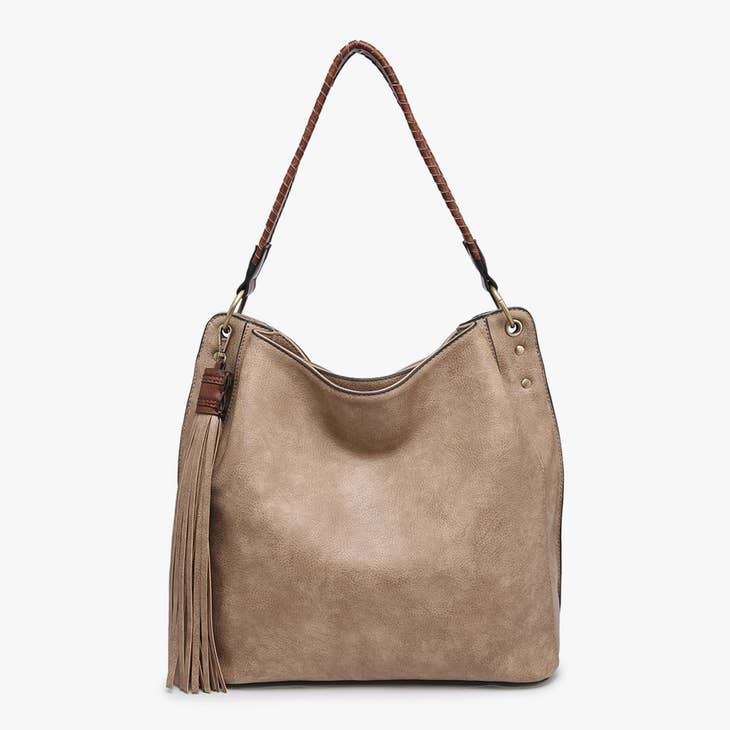 Amber Three Compartment Tassel Hobo Bag-Handbags-Jen & Co-Evergreen Boutique, Women’s Fashion Boutique in Santa Claus, Indiana