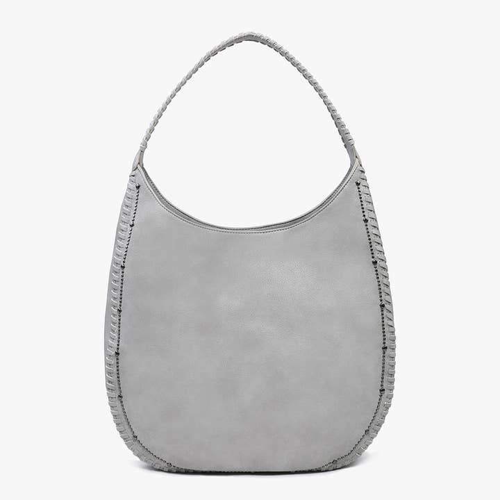 Leslie Studded Whipstitch Hobo-Handbags-Jen & Co-Evergreen Boutique, Women’s Fashion Boutique in Santa Claus, Indiana