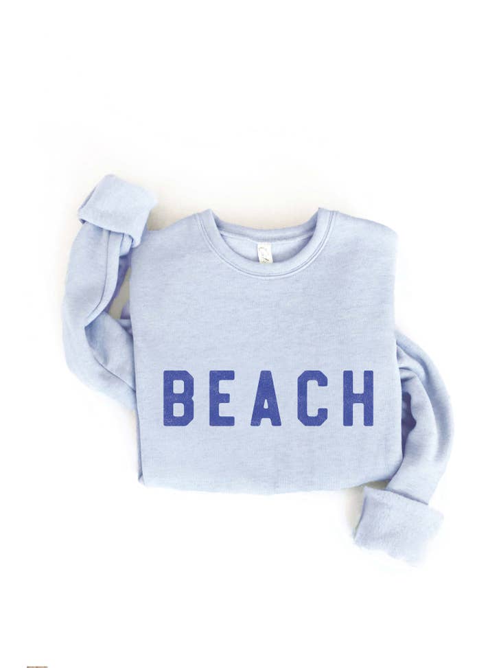 Beach Graphic Sweatshirt-Graphic Sweaters-Oat Collective-Evergreen Boutique, Women’s Fashion Boutique in Santa Claus, Indiana