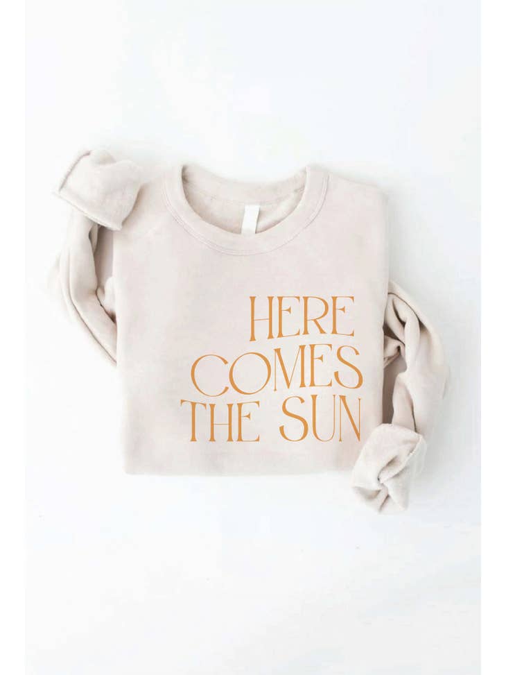 Here Comes the Sun Graphic Sweatshirt-Graphic Sweaters-Oat Collective-Evergreen Boutique, Women’s Fashion Boutique in Santa Claus, Indiana