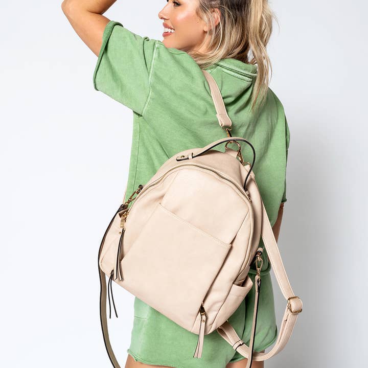 Lillia Convertible Backpack w/ Long Strap-Handbags-Jen & Co-Evergreen Boutique, Women’s Fashion Boutique in Santa Claus, Indiana