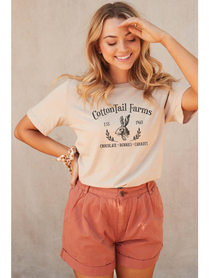 Cottontail Farms Graphic T-Shirt-Graphic Tees-Oat Collective-Evergreen Boutique, Women’s Fashion Boutique in Santa Claus, Indiana