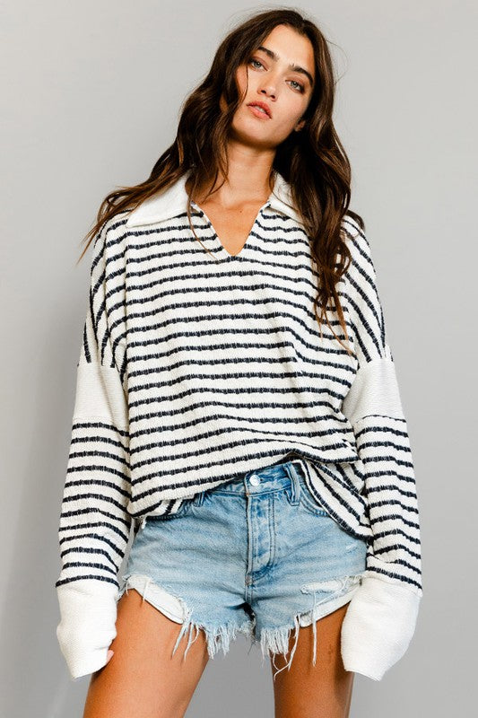 My Way Stripe Top-Long Sleeves-Bucketlist-Evergreen Boutique, Women’s Fashion Boutique in Santa Claus, Indiana