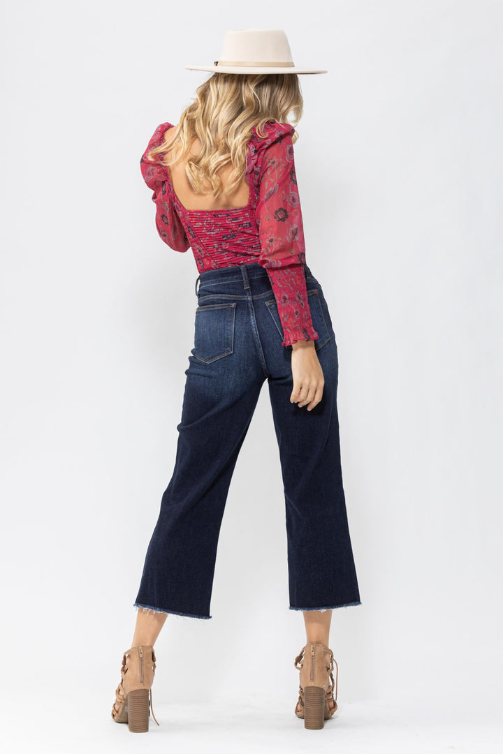 Judy Blue High Waisted Cropped Jeans-Jeans-Judy Blue-Evergreen Boutique, Women’s Fashion Boutique in Santa Claus, Indiana