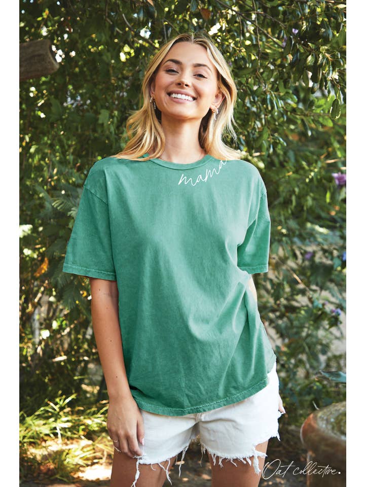 Oversized Mama Graphic Tee-Short Sleeves-Oat Collective-Evergreen Boutique, Women’s Fashion Boutique in Santa Claus, Indiana