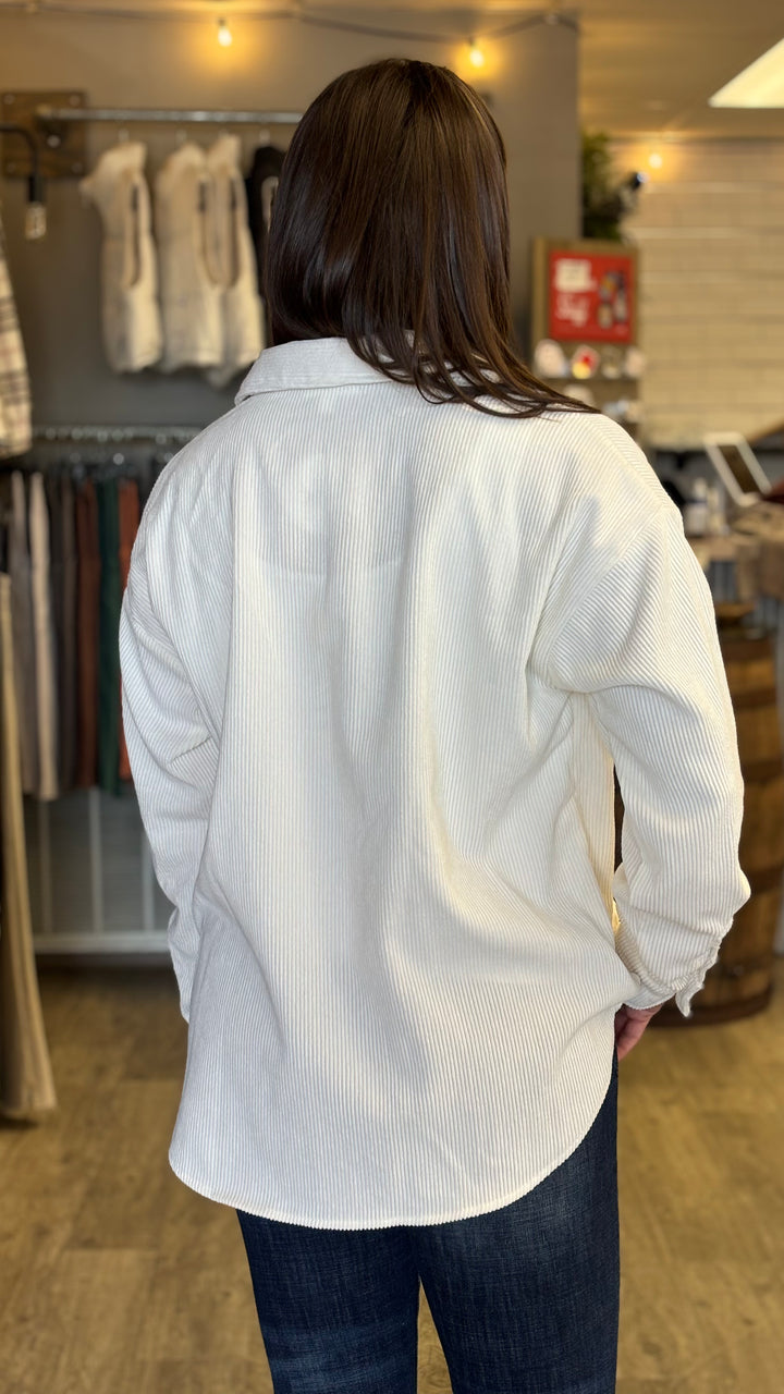 Corduroy Button Up Jacket-Jackets-Mine E&M-Evergreen Boutique, Women’s Fashion Boutique in Santa Claus, Indiana