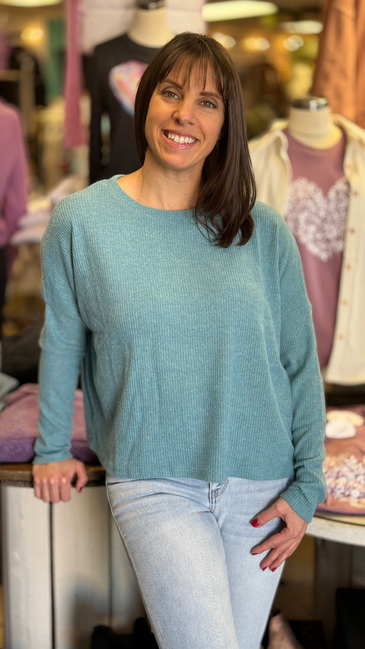 Zenana Ribbed Dolman Sweater-Sweaters-Zenana-Evergreen Boutique, Women’s Fashion Boutique in Santa Claus, Indiana