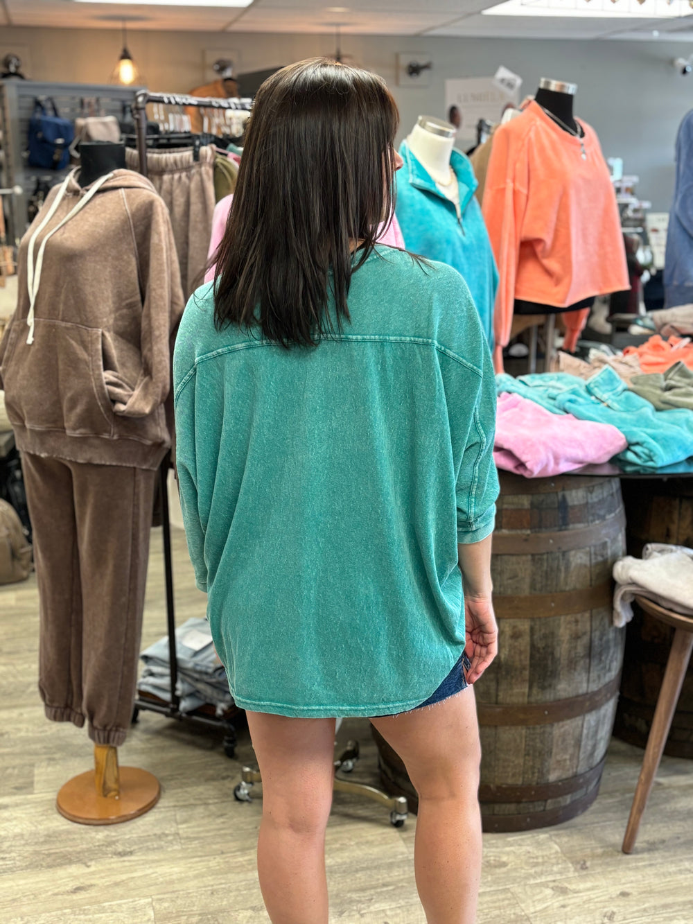 Jupiter Mineral Washed Top-Long Sleeves-Easel-Evergreen Boutique, Women’s Fashion Boutique in Santa Claus, Indiana