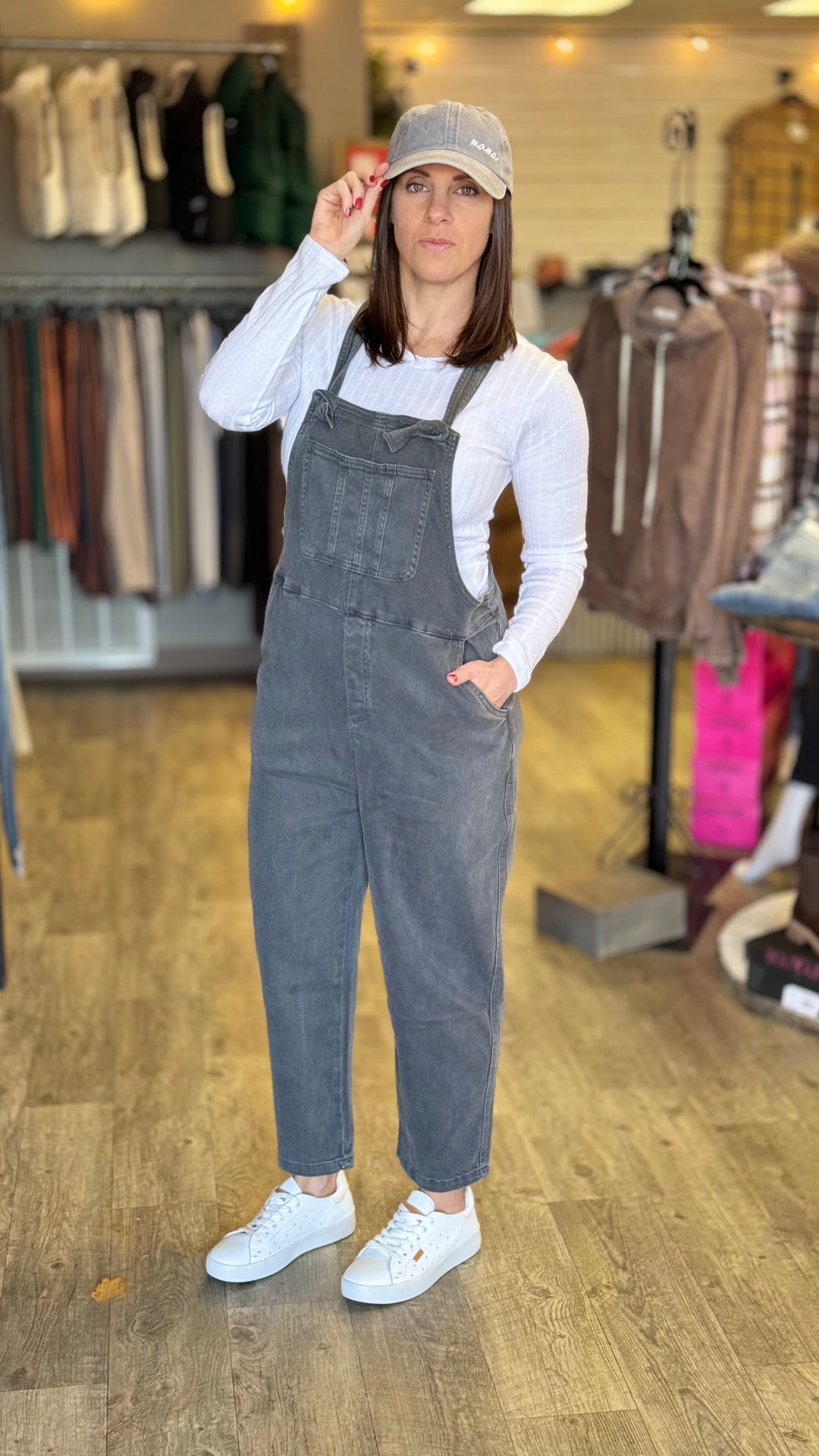 Zenana Washed Knot Strap Overalls-Rompers & Jumpsuits-Zenana-Evergreen Boutique, Women’s Fashion Boutique in Santa Claus, Indiana
