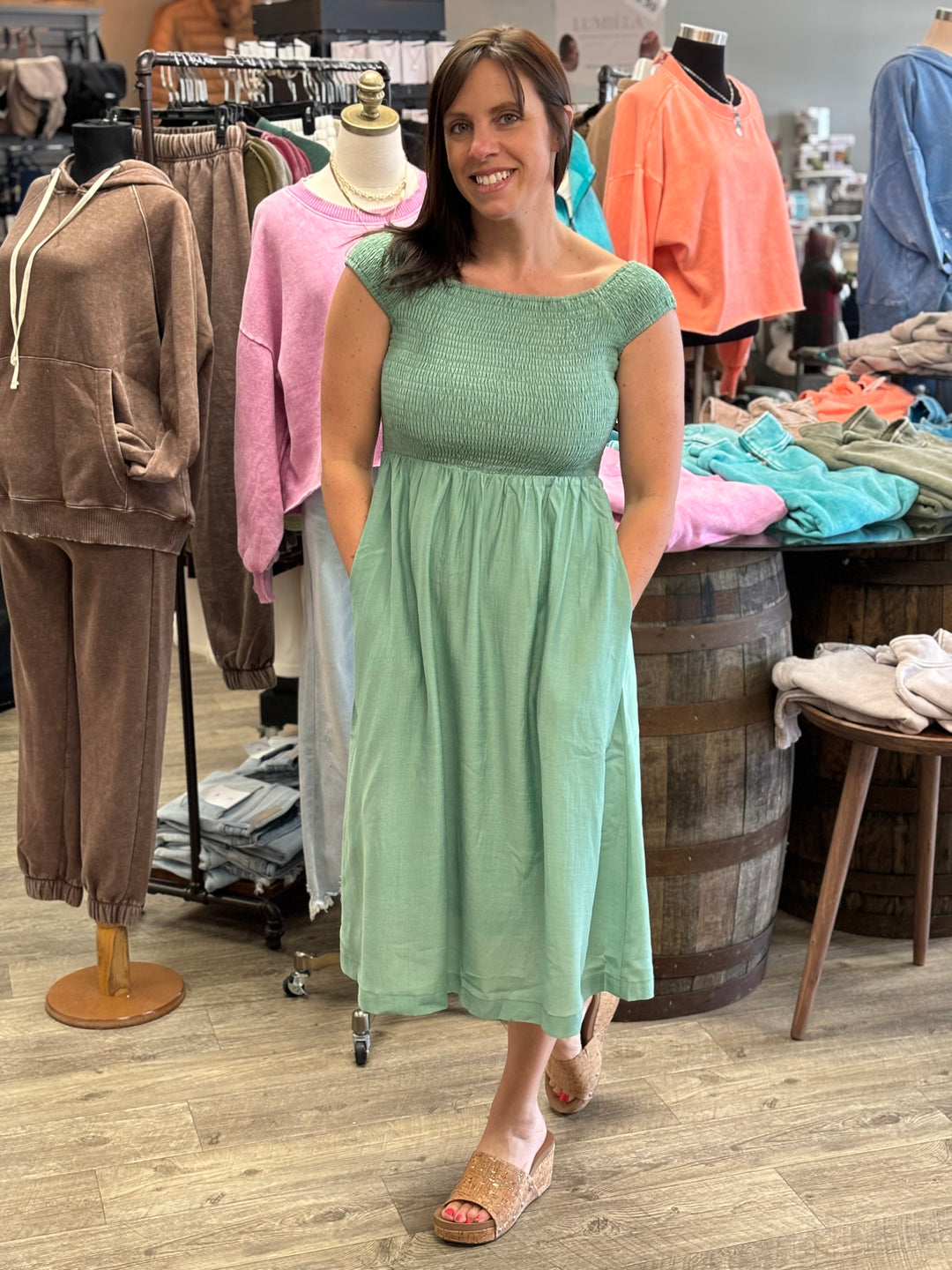 Spring Affair Smocked Dress-Dresses-Listicle-Evergreen Boutique, Women’s Fashion Boutique in Santa Claus, Indiana
