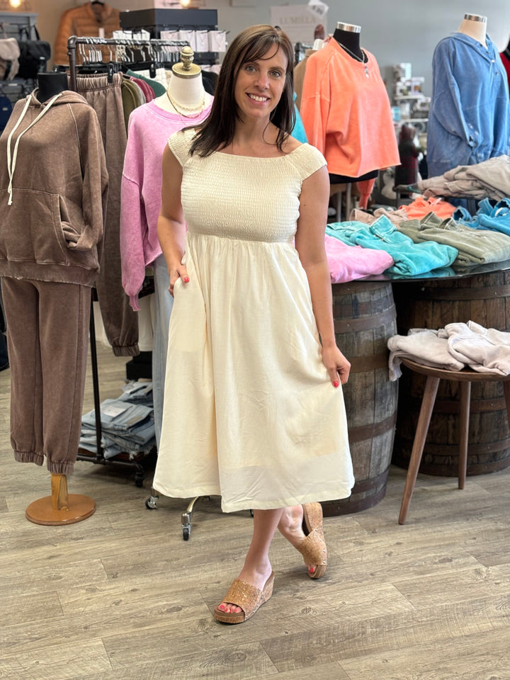 Spring Affair Smocked Dress-Dresses-Listicle-Evergreen Boutique, Women’s Fashion Boutique in Santa Claus, Indiana