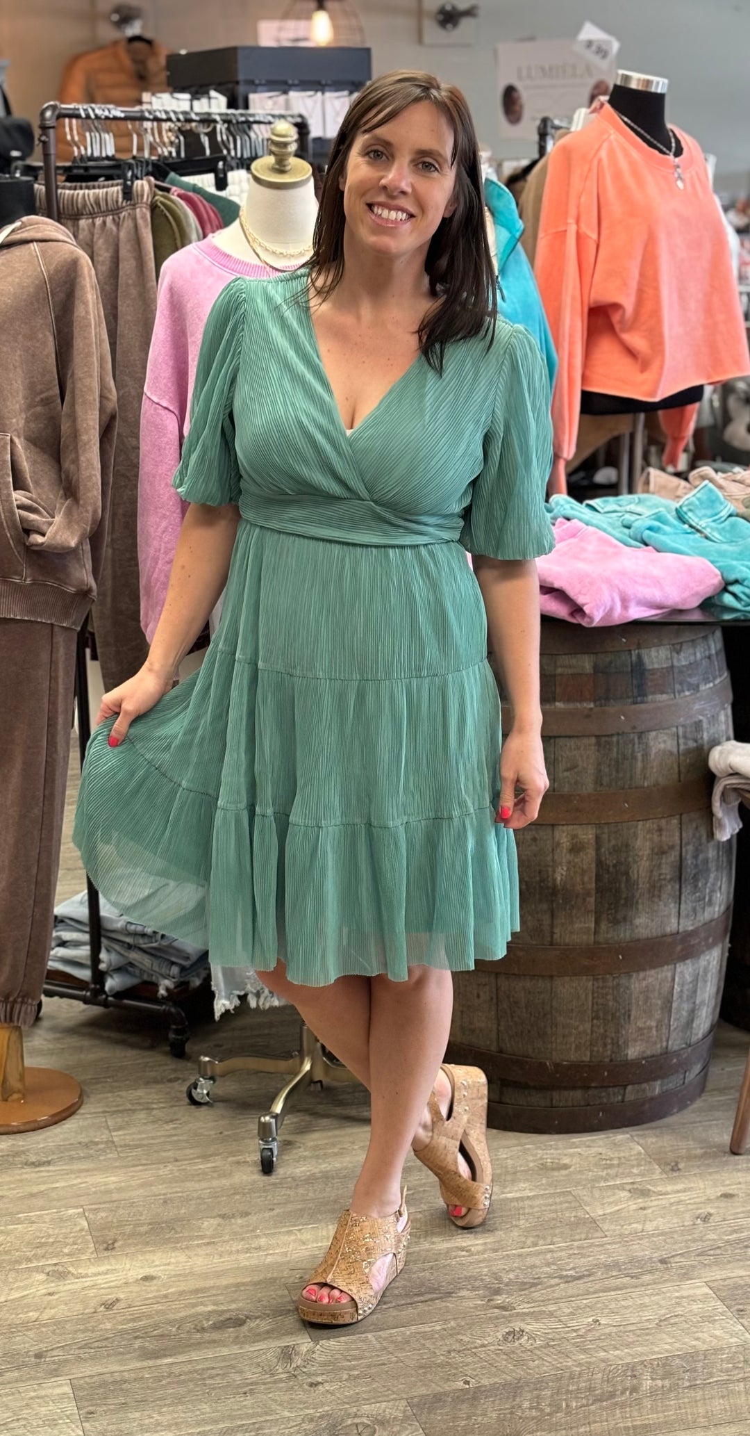 Night Fever Pleated Dress-Dresses-Listicle-Evergreen Boutique, Women’s Fashion Boutique in Santa Claus, Indiana