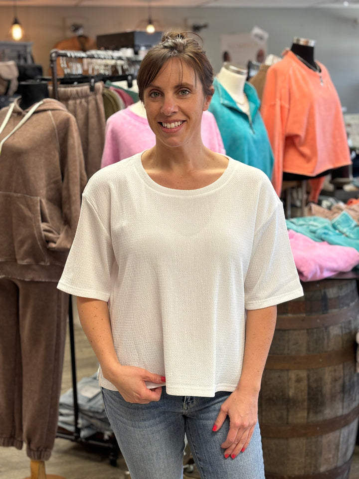 Forever Yours Top-Short Sleeves-Davi & Dani-Evergreen Boutique, Women’s Fashion Boutique in Santa Claus, Indiana