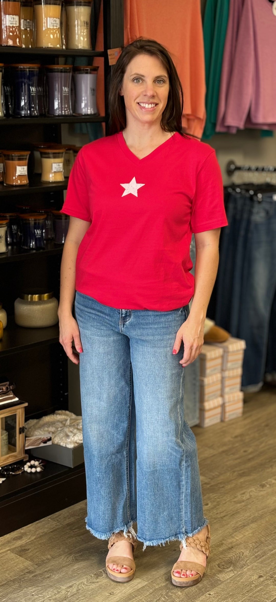 Star 4th of July Graphic Tee-Graphic Tees-Never Lose Hope Designs-Evergreen Boutique, Women’s Fashion Boutique in Santa Claus, Indiana
