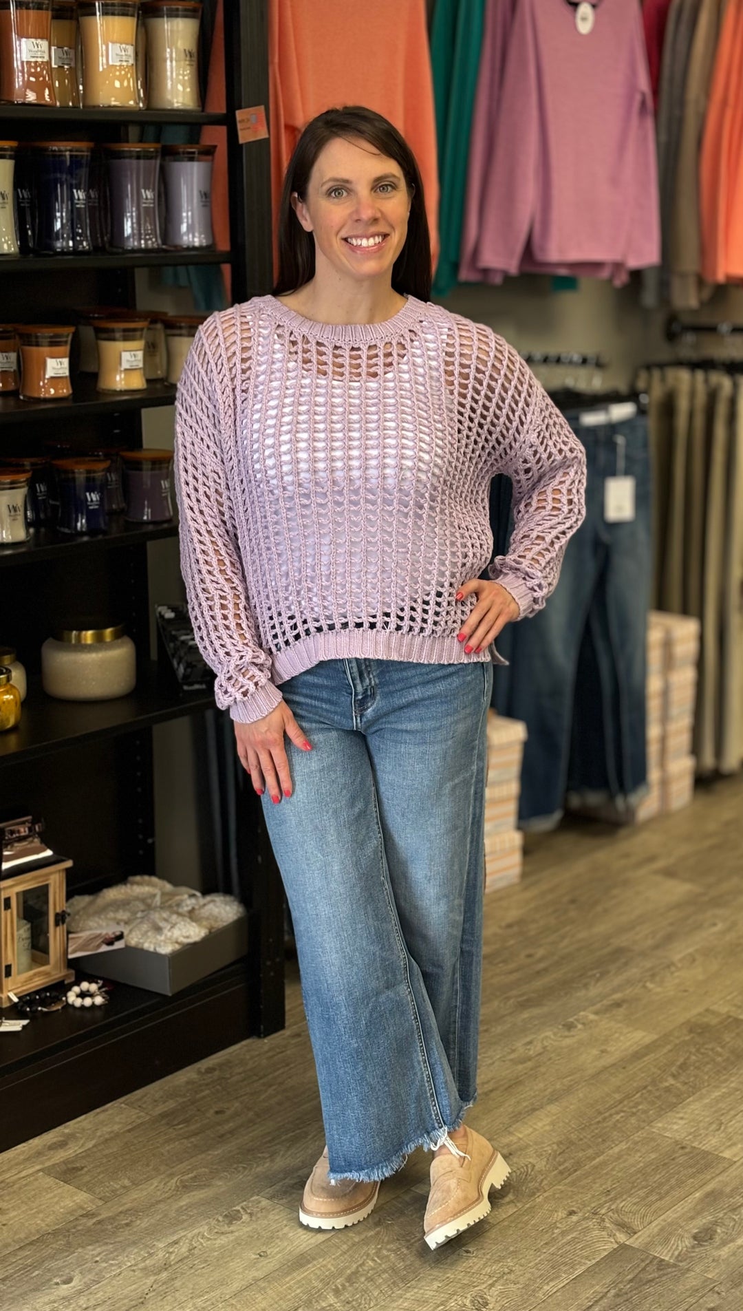 Nori Crochet Sweater-Sweaters-Veveret-Evergreen Boutique, Women’s Fashion Boutique in Santa Claus, Indiana