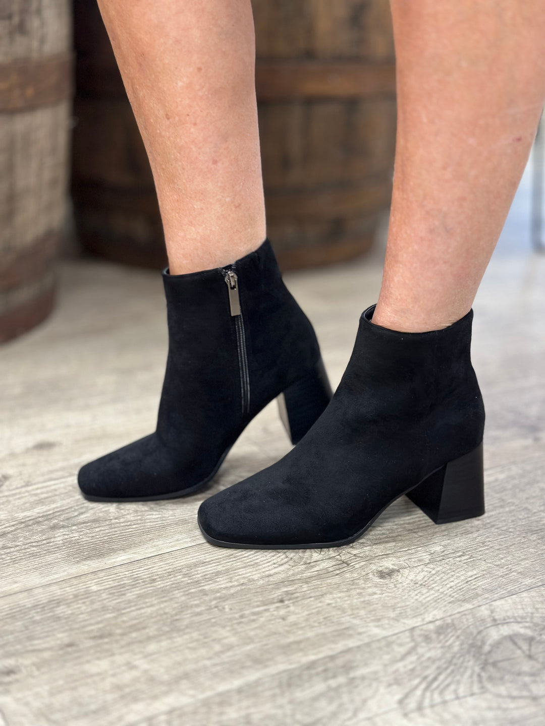 Corkys Felicia Black Suede Boot-Boots-Corkys-Evergreen Boutique, Women’s Fashion Boutique in Santa Claus, Indiana