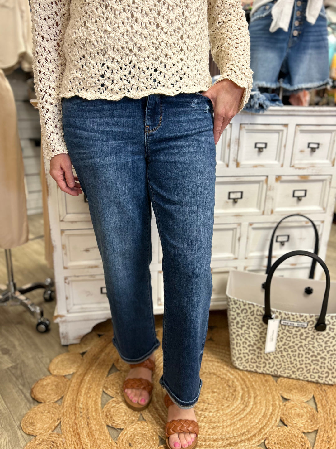 Judy Blue Love At First Sight High Rise Wide Leg Jeans-Jeans-Judy Blue-Evergreen Boutique, Women’s Fashion Boutique in Santa Claus, Indiana