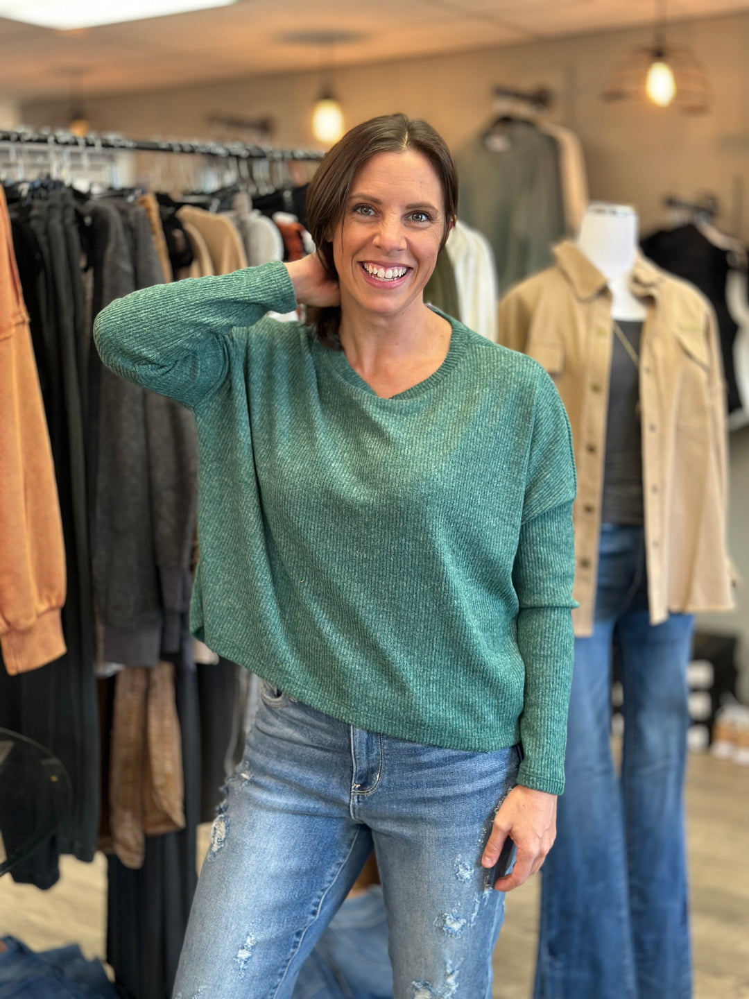 Zenana Ribbed Dolman Sweater-Sweaters-Zenana-Evergreen Boutique, Women’s Fashion Boutique in Santa Claus, Indiana