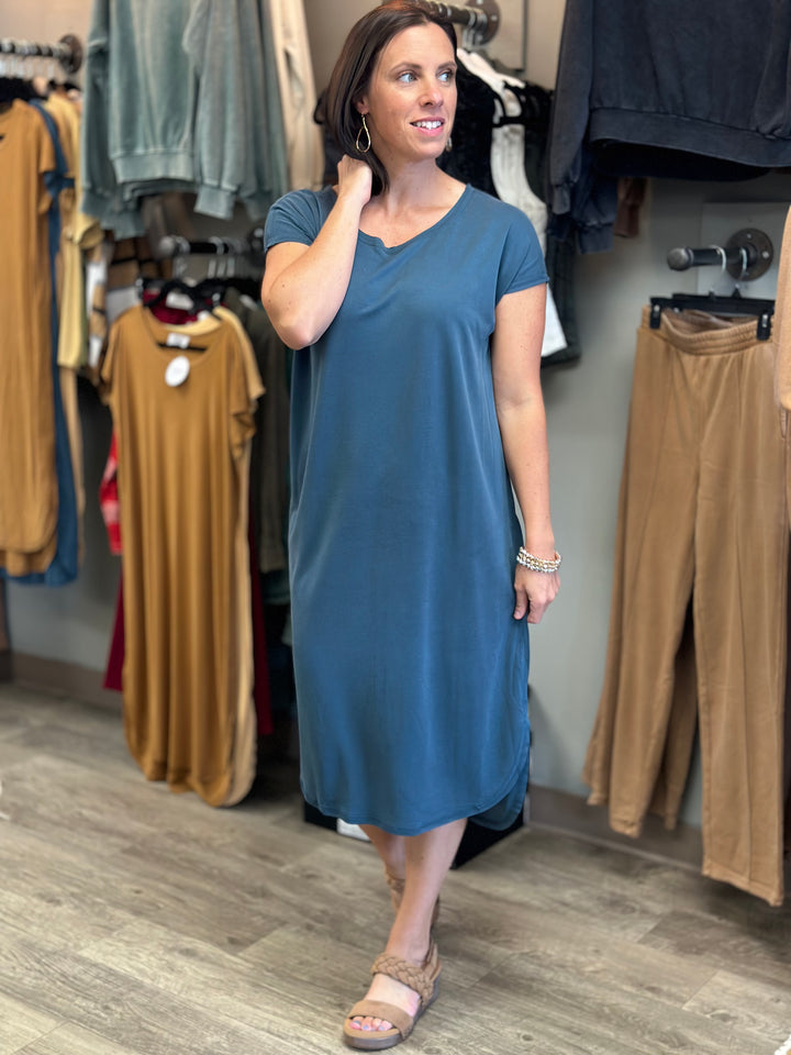 Take My Hand Short Sleeve Midi Dress-Dresses-Hyfve-Evergreen Boutique, Women’s Fashion Boutique in Santa Claus, Indiana