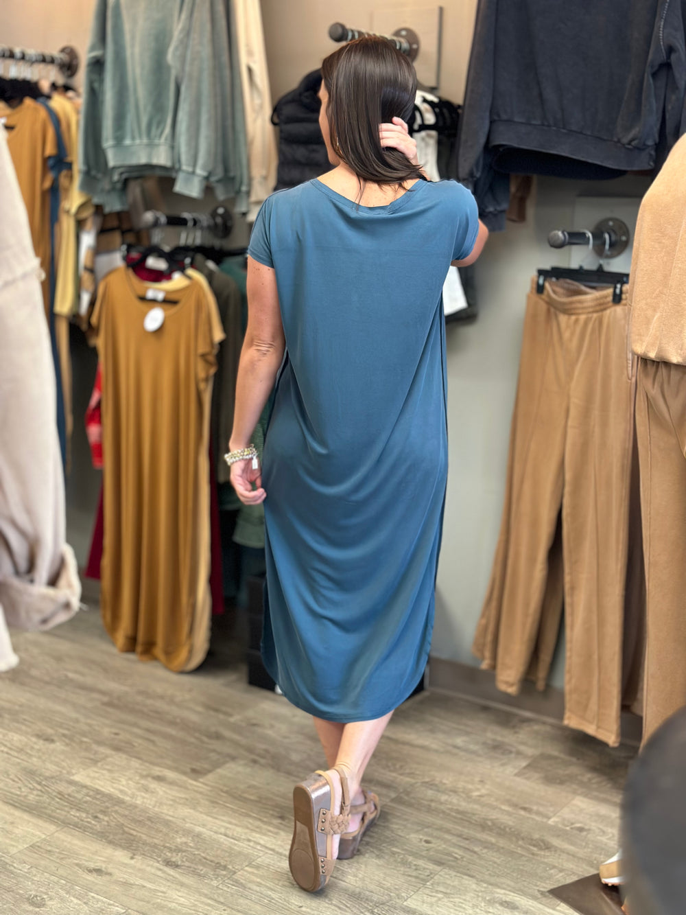 Take My Hand Short Sleeve Midi Dress-Dresses-Hyfve-Evergreen Boutique, Women’s Fashion Boutique in Santa Claus, Indiana