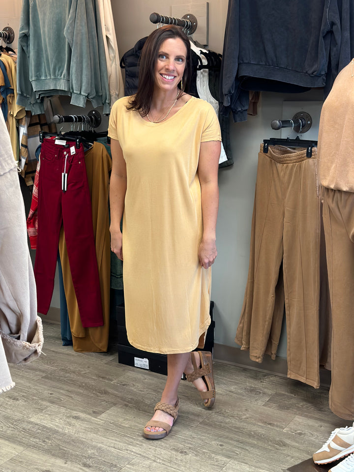Fall Afternoon High-Low Shirt Midi Dress-Dresses-Hyfve-Evergreen Boutique, Women’s Fashion Boutique in Santa Claus, Indiana