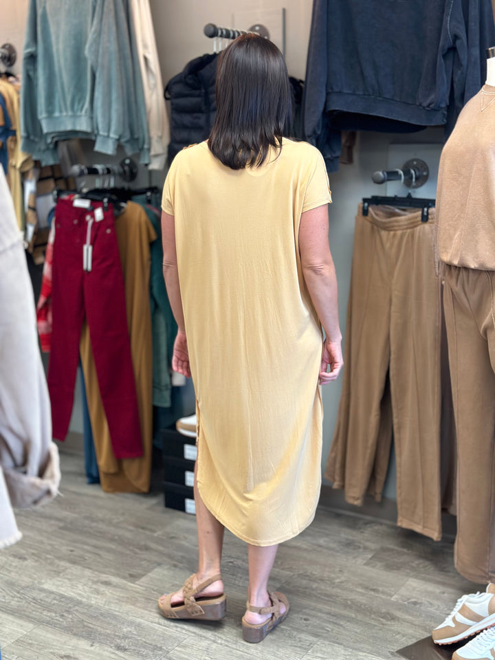 Fall Afternoon High-Low Shirt Midi Dress-Dresses-Hyfve-Evergreen Boutique, Women’s Fashion Boutique in Santa Claus, Indiana