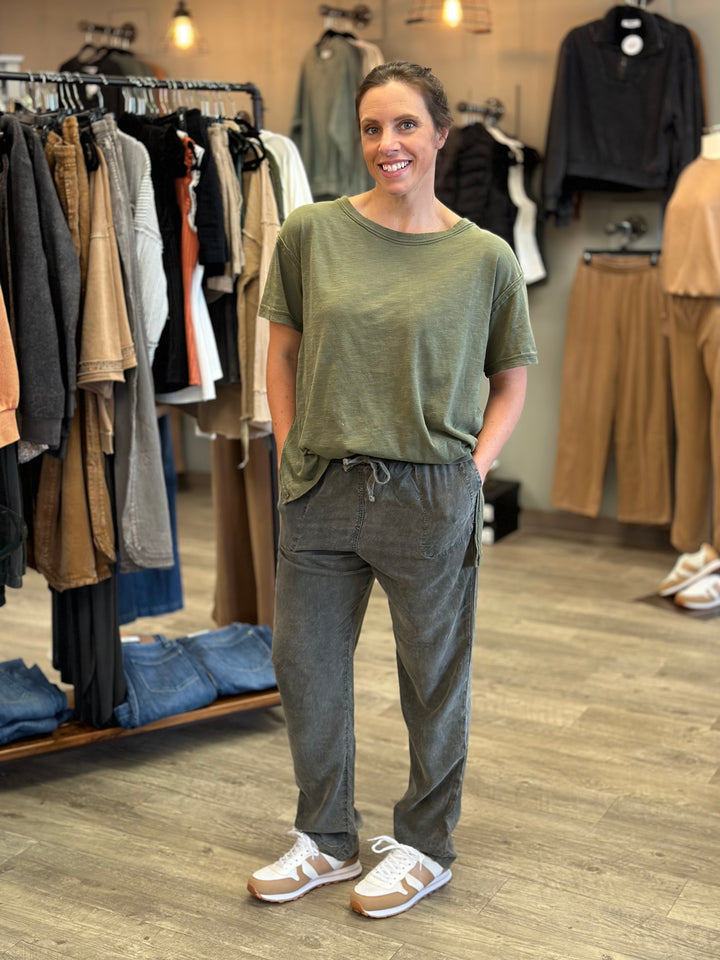 Cozy and Cute Mineral Wash Lounge Pants-Pants-Rae Mode-Evergreen Boutique, Women’s Fashion Boutique in Santa Claus, Indiana