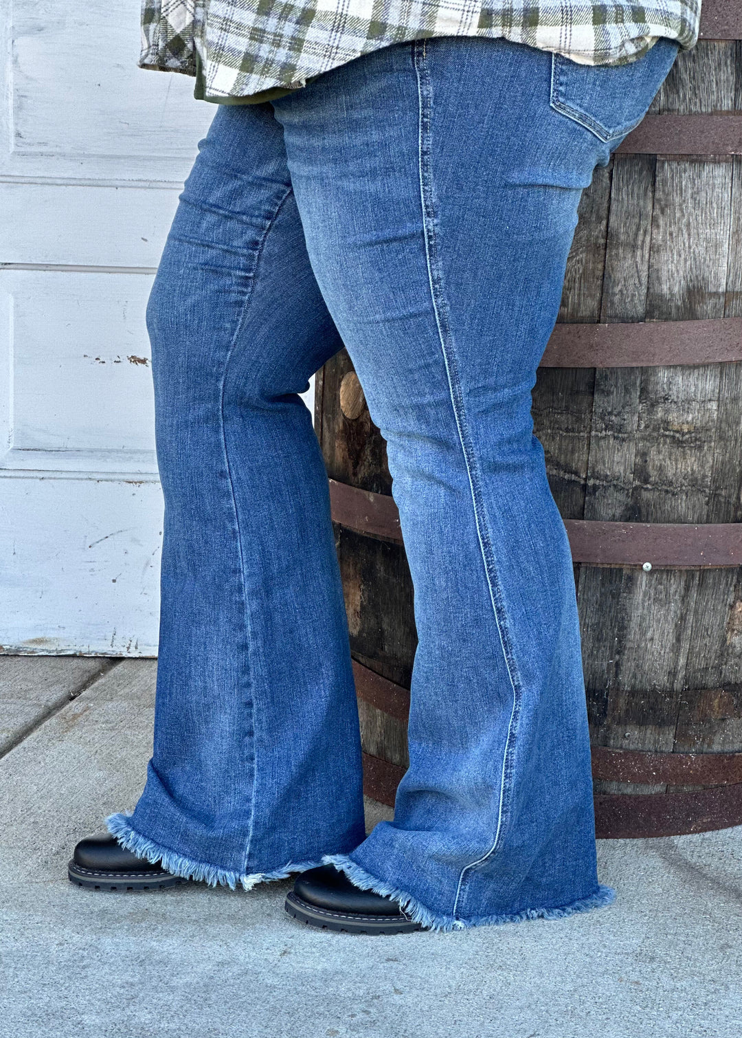 Judy Blue High Waist Fray Hem Jeans-Jeans-Judy Blue-Evergreen Boutique, Women’s Fashion Boutique in Santa Claus, Indiana