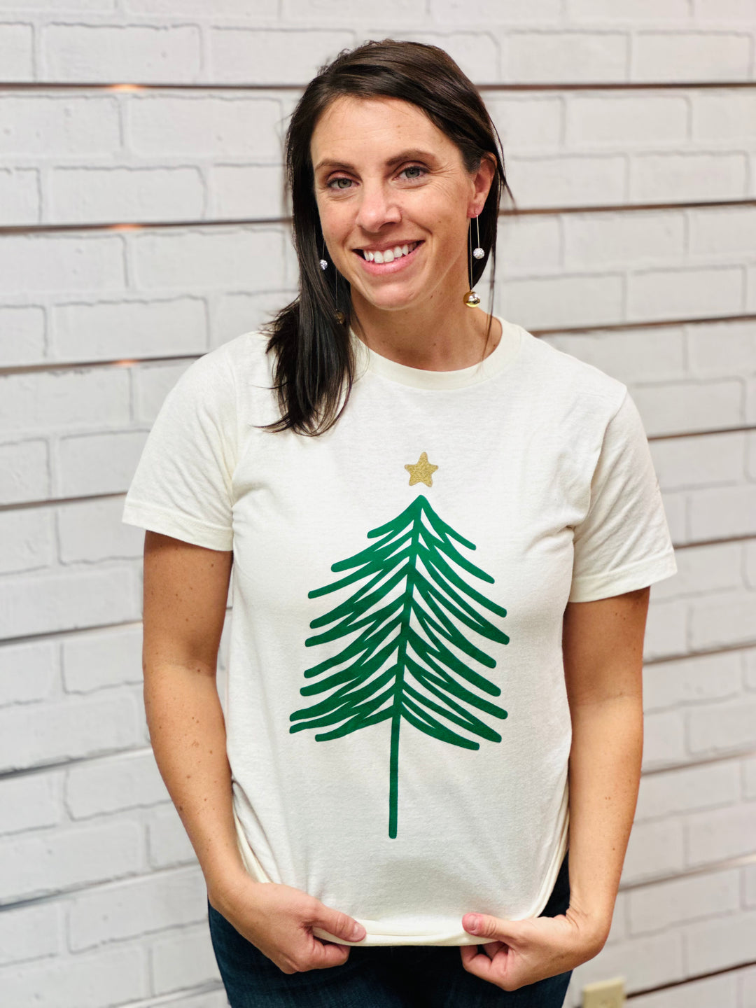Simple Christmas Tree Graphic Tee-Graphic Tees-D&E Tees-Evergreen Boutique, Women’s Fashion Boutique in Santa Claus, Indiana