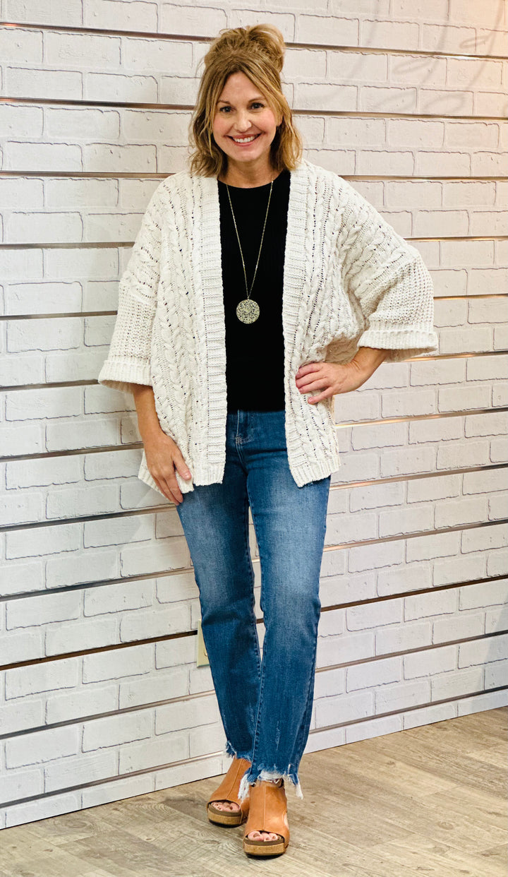 Fall Favorite Cable Knit Cardigan-Cardigans-Umgee-Evergreen Boutique, Women’s Fashion Boutique in Santa Claus, Indiana