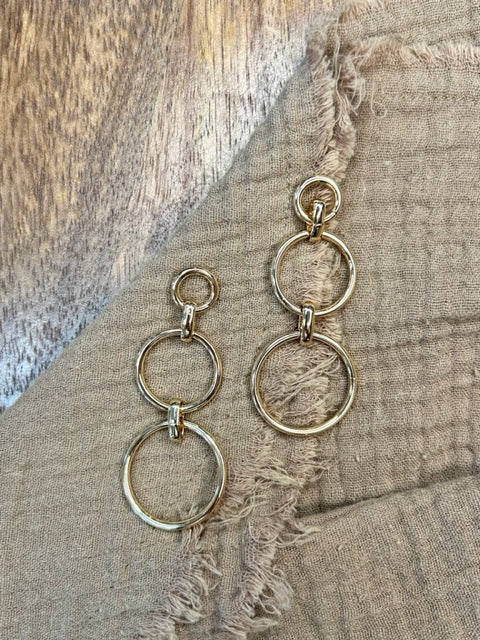 Triple Circle Shape Dangle Earrings-Earrings-Judson-Evergreen Boutique, Women’s Fashion Boutique in Santa Claus, Indiana