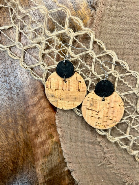 Luna Circle Shaped Leather Earrings-Earrings-Jewelry By Jen-Evergreen Boutique, Women’s Fashion Boutique in Santa Claus, Indiana