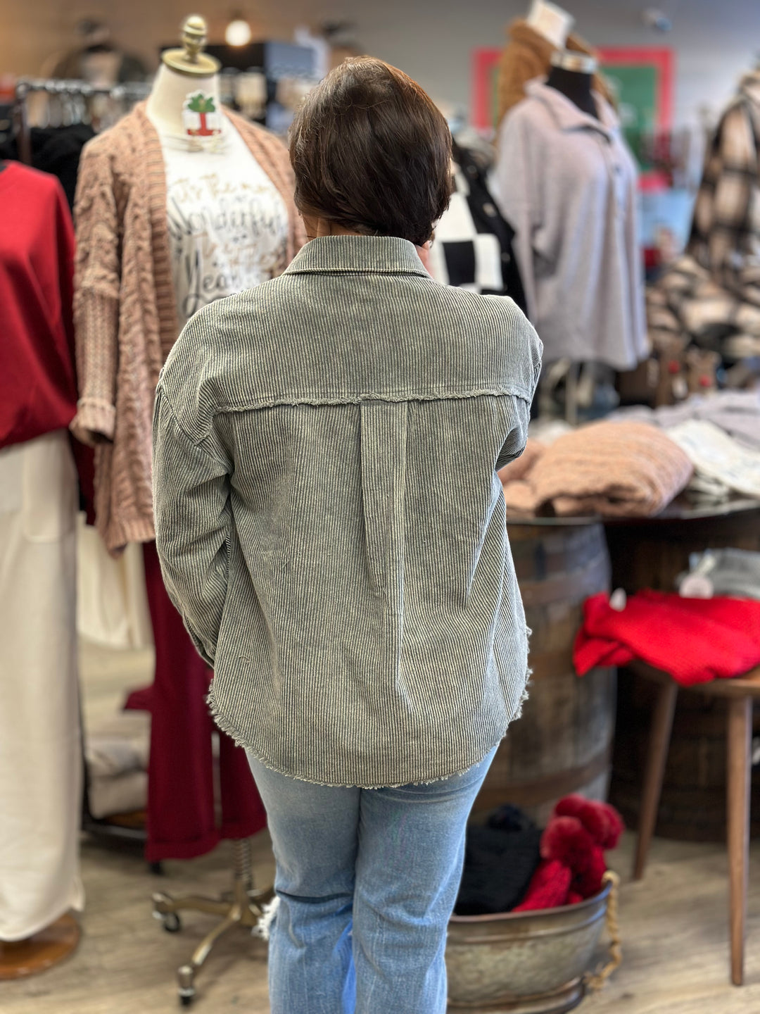 Journey Oversized Corduroy Shacket Jacket-Shackets-Very J-Evergreen Boutique, Women’s Fashion Boutique in Santa Claus, Indiana